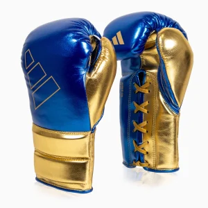 Luvas de Boxe Adidas Hybrid 500 Prós e contras Atacadores Azul-dourado