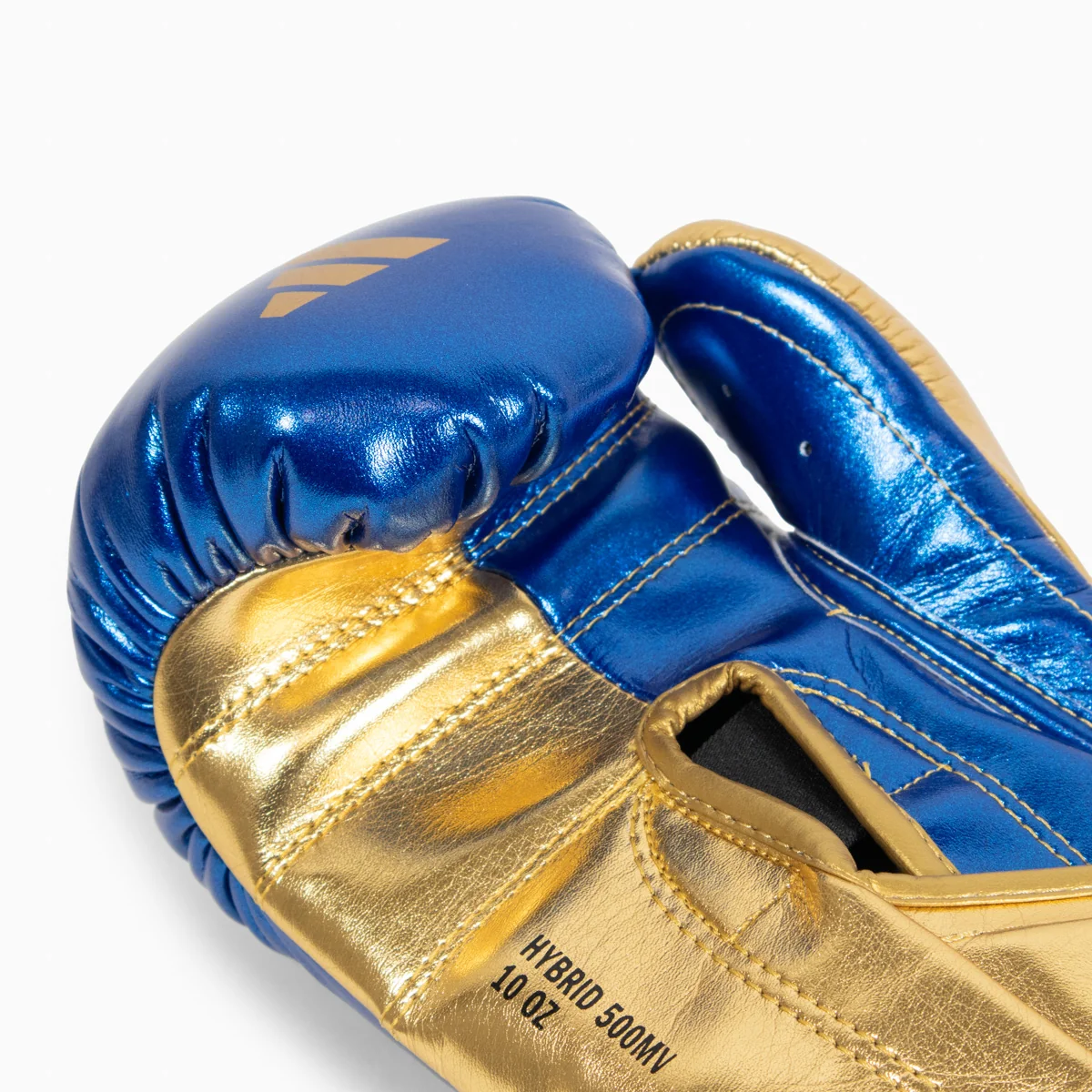 Luvas de Boxe Adidas Hybrid 500 Pró com Velcro Azul-ouro - Image 9