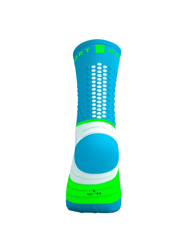 Compressport Ultra Trail Low Socks - Norse Blue / Neon Green - Image 7